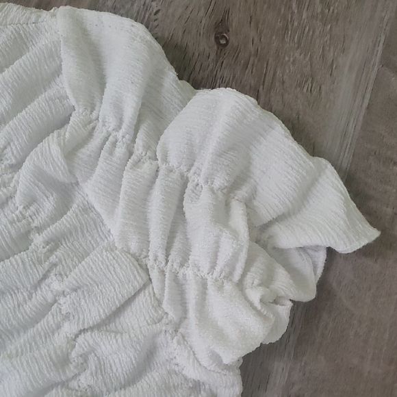 House of Harlow 1960 Ruched Crop Top Cream White Size M Boho Fairycore - Picture 5 of 13